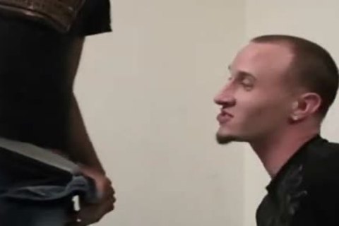 black chap acquires his knob wet by a white man