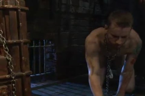 bound To A Pillar homosexual acquires plowed