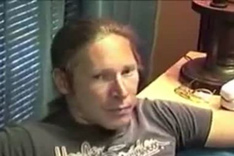 dude Freddyz With long Hair Strokes His bulky meat On A sofa