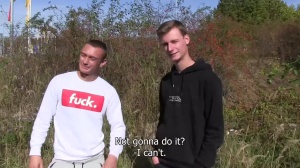 Two friends are doing sleazy stuff for cash