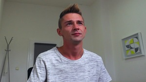 Skinny and hairy man gets pounded sideways on webcam