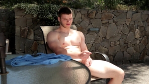 Next Door Male: Athletic James jerking Ivan big dick