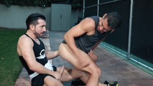 HotHouse.com: Hairy in shorts nailed by big dick stud