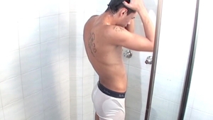 OTB Boyz - Latin in boxers stripteasing in shower